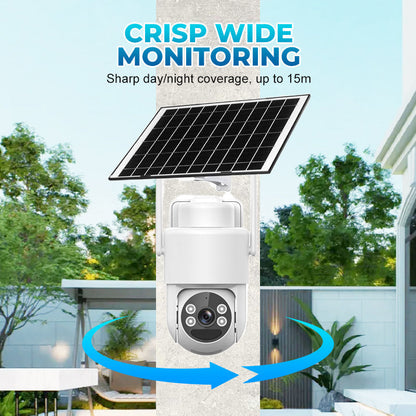 Juego de cámaras de seguridad inalámbricas con energía solar y alarma
